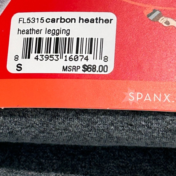 NWT $68 SPANX HEATHERED LEGGINGS S SMALL GRAY SEAMLESS HEATHER NEW FOOTLESS - Picture 2 of 6